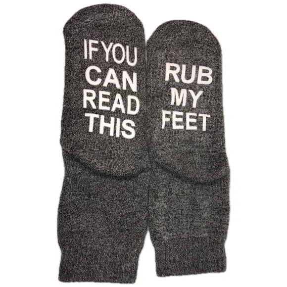 🧦 3/$25 MENS FUNNY QUOTE SAYINGS SOCKS  YOU CAN READ THIS RUB MY FEET SIZE 4… - Picture 2 of 9
